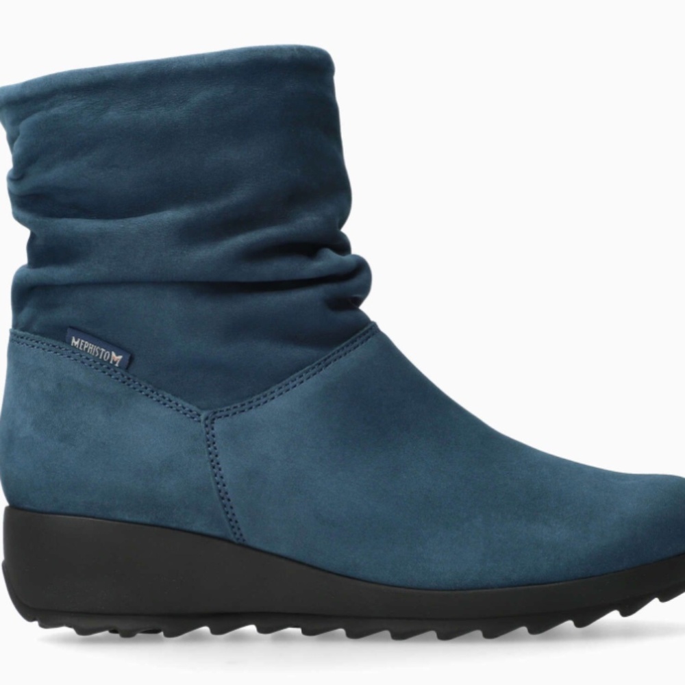 Mephisto Agatha Jeans Blue Booties Sz 6.5 - Picture 1 of 8